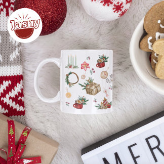Vintage Weihnachtsfarbe Ton-Kaffee drucken Tasse