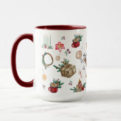 Vintage Weihnachtsfarbe Ton-Kaffee drucken Tasse (Links)
