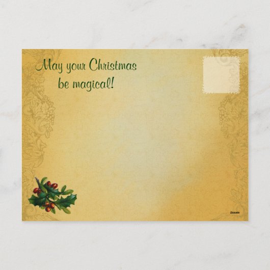 Vintage WeihnachtsFeen-Postkarte Feiertagspostkarte (Rückseite)