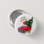 Vintage Weihnachtsfeier Button (Vorne & Hinten)