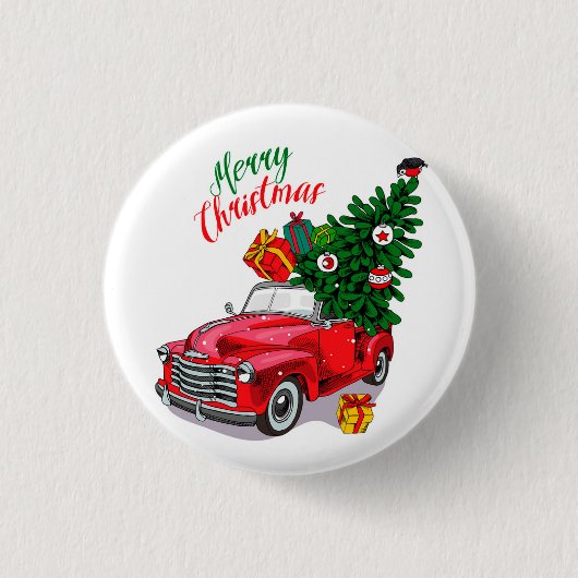 Vintage Weihnachtsfeier Button (Vorderseite)