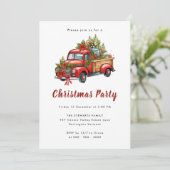 Vintage Weihnachtsfeier Einladung (Stehend Vorderseite)