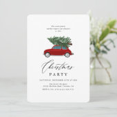 Vintage Weihnachtsfeier Einladung (Stehend Vorderseite)