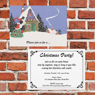 Vintage-Weihnachtsfeier-Einladung im viktorianisch Einladung