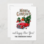 Vintage Weihnachtsfeier Feiertagspostkarte (Vorne/Hinten)