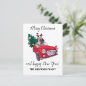 Vintage Weihnachtsfeier Feiertagspostkarte (Stehend Vorderseite)