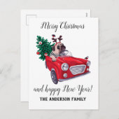 Vintage Weihnachtsfeier Feiertagspostkarte (Vorne/Hinten)