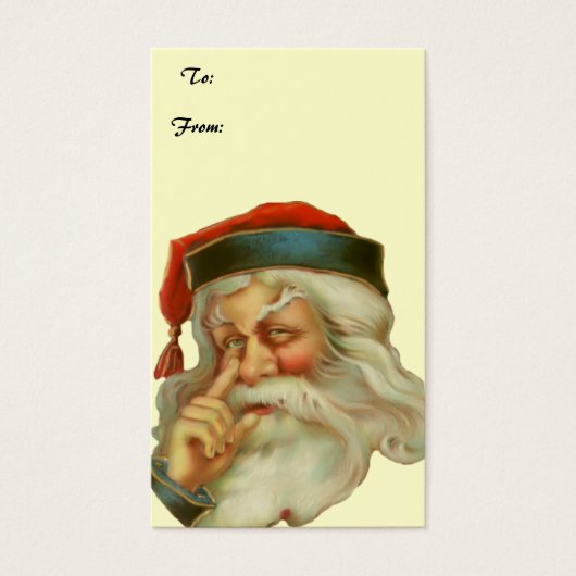 Vintage Weihnachtsfeier Geschenkmarke (Vorderseite)