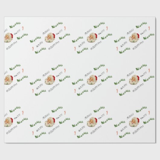 Vintage Weihnachtsfeier Geschenkpapier (Flach)