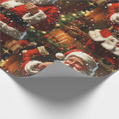 Vintage Weihnachtsfeier Geschenkpapier (Ecke)