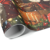 Vintage Weihnachtsfeier Geschenkpapier (Rolleneckpunkt)