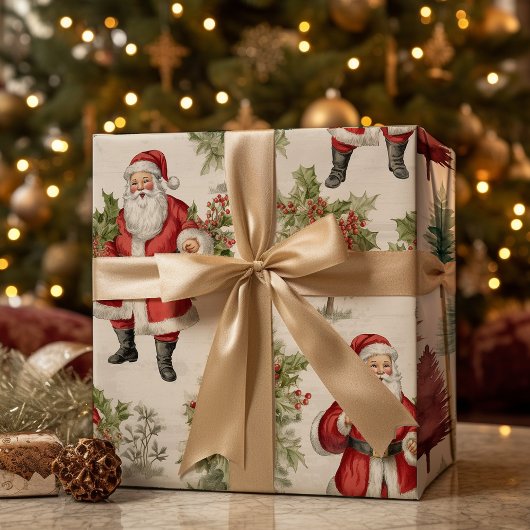 Vintage Weihnachtsfeier Geschenkpapier