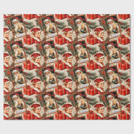 Vintage Weihnachtsfeier Geschenkpapier (Flach)