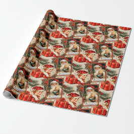 Vintage Weihnachtsfeier Geschenkpapier