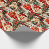 Vintage Weihnachtsfeier Geschenkpapier (Ecke)