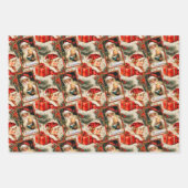 Vintage Weihnachtsfeier Geschenkpapier Set (Vorderseite 3)