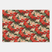 Vintage Weihnachtsfeier Geschenkpapier Set (Vorderseite 2)