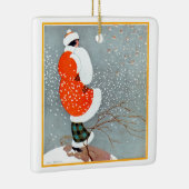 Vintage Weihnachtsfeier Keramikornament (Rechts)