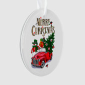 Vintage Weihnachtsfeier Ornament (Vorderseite)