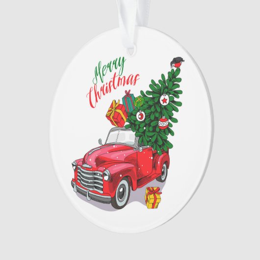 Vintage Weihnachtsfeier Ornament (Vorderseite)