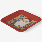 Vintage Weihnachtsfeier Pappteller (Gewinkelt)