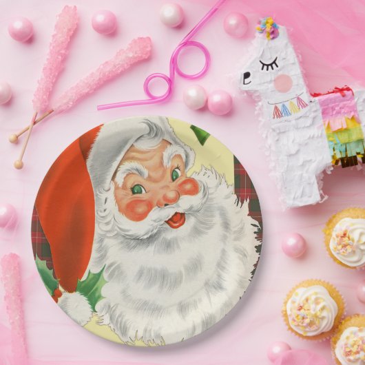 Vintage Weihnachtsfeier Pappteller (Party)