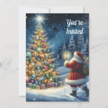 Vintage Weihnachtsfeier Party Einladung