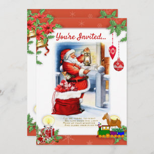 Vintage Weihnachtsfeier Party Einladung