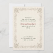 Vintage Weihnachtsfeier Party Einladung (Rückseite)