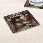 Vintage Weihnachtsfeier Rechteckiger Pappuntersetzer (angewinkelt)