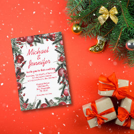 Vintage Weihnachtsfeier Rot Einladung