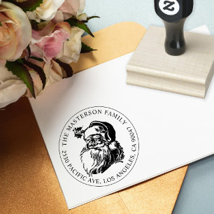 Vintage Weihnachtsfeier Rücksendeadresse Gummistempel