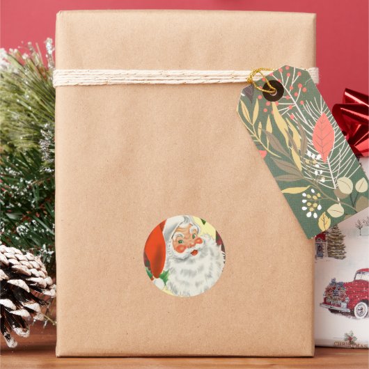 Vintage Weihnachtsfeier Runder Aufkleber (Feiertag)