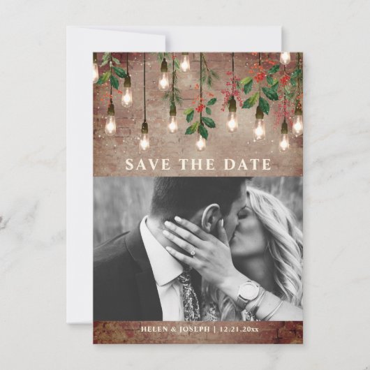 Vintage Weihnachtsfeier Save The Date (Vorderseite)