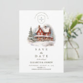 Vintage Weihnachtsfeier Save The Date (Stehend Vorderseite)