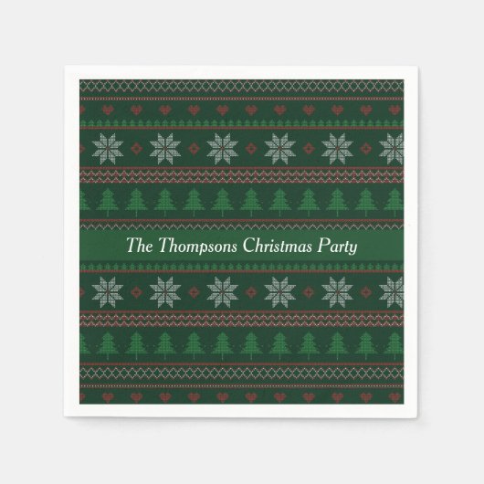 Vintage Weihnachtsfeier Serviette (Vorderseite)
