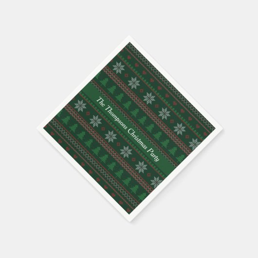 Vintage Weihnachtsfeier Serviette (Ecke)