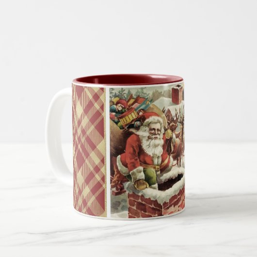 Vintage Weihnachtsfeier Tasse (Vorderseite Links)