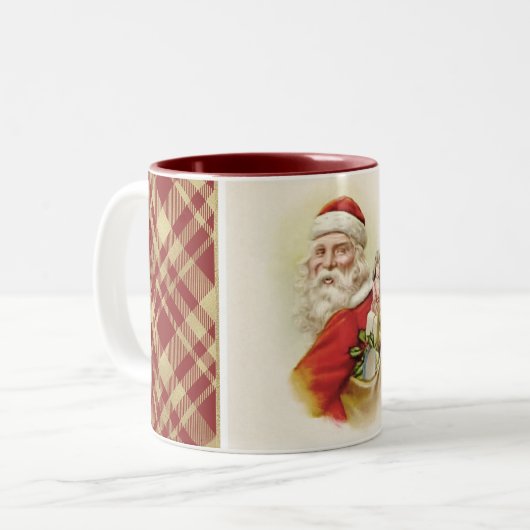 Vintage Weihnachtsfeier Tasse (Vorderseite Links)
