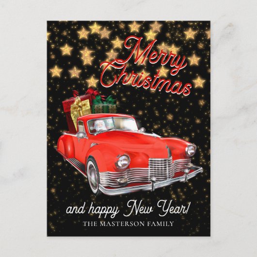 Vintage Weihnachtsfeierlichkeiten Postkarte (Vorderseite)