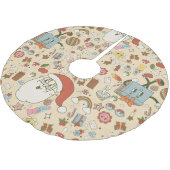 Vintage Weihnachtsfeiern Polyester Weihnachtsbaumdecke (Schrägansicht)