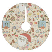 Vintage Weihnachtsfeiern Polyester Weihnachtsbaumdecke (Vorderseite)