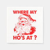 Vintage Weihnachtsfeiern | Wo ist mein Ho? Serviette (Vorderseite)