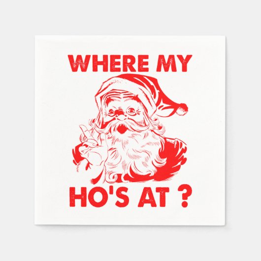 Vintage Weihnachtsfeiern | Wo ist mein Ho? Serviette (Vorderseite)