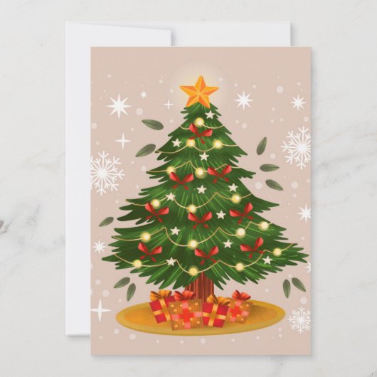 Vintage Weihnachtsfeiertag Einladung (Rückseite)