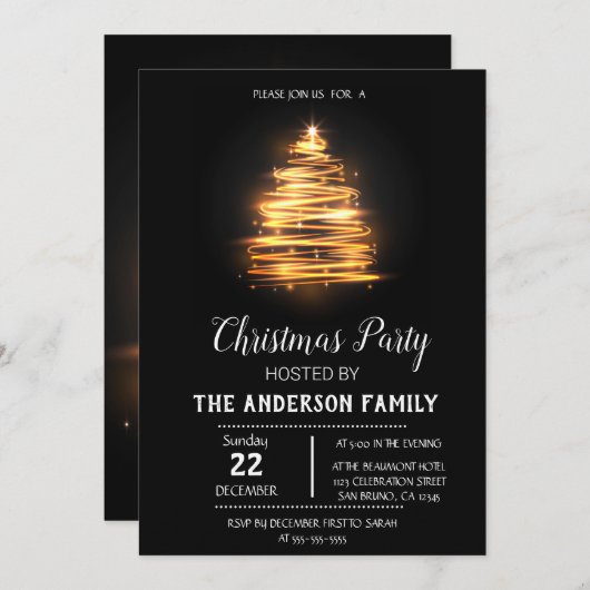 Vintage Weihnachtsfeiertag Einladung (Vorne/Hinten)