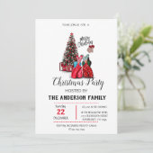 Vintage Weihnachtsfeiertag Einladung (Stehend Vorderseite)