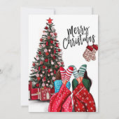 Vintage Weihnachtsfeiertag Einladung (Rückseite)