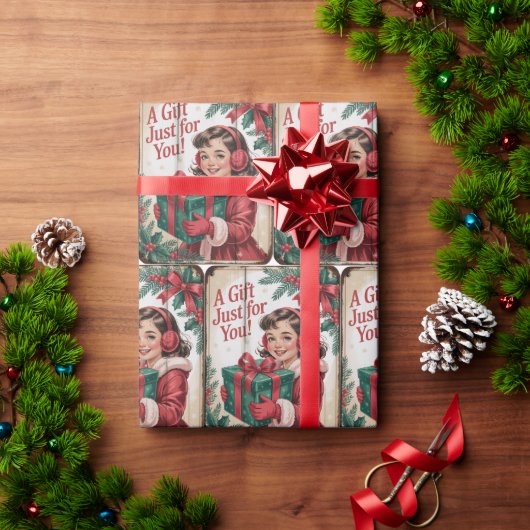 Vintage Weihnachtsfeiertag  Geschenkpapier (Feiertagsgeschenk)