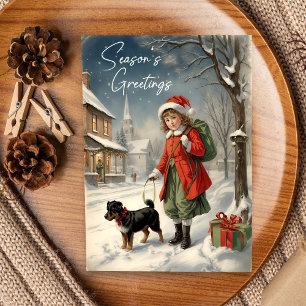 Vintage Weihnachtsfeiertag Saison Grußkarte Feiertagskarte